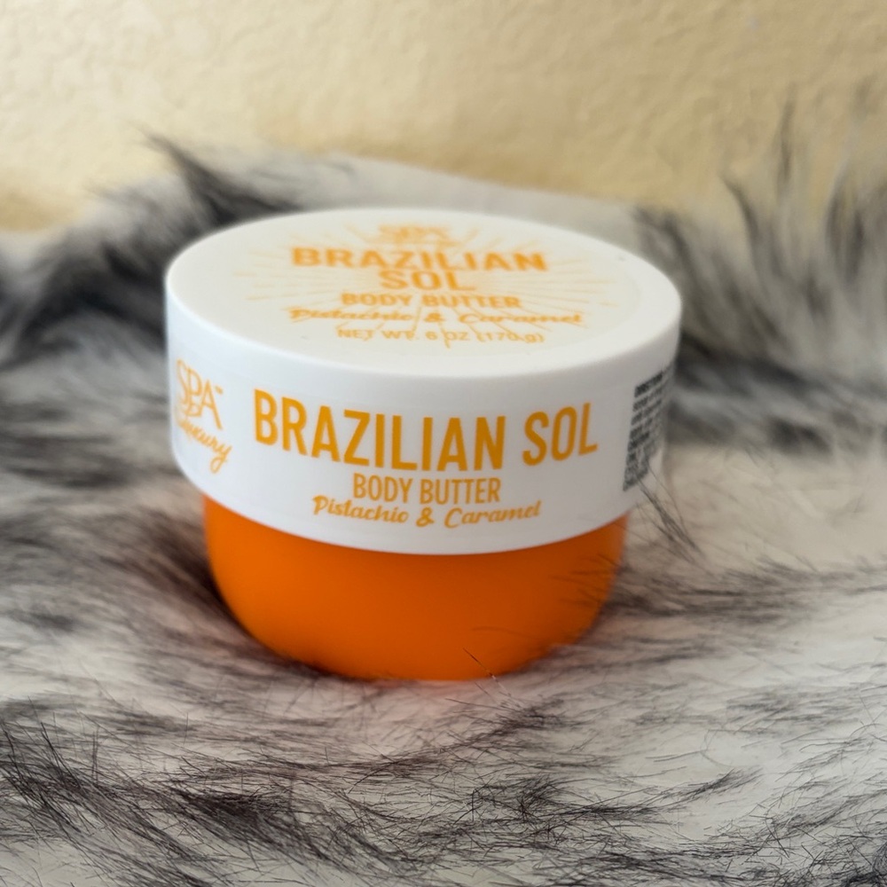 Brazilian Sol Pistachio & Caramel Body Butter - Orange & White